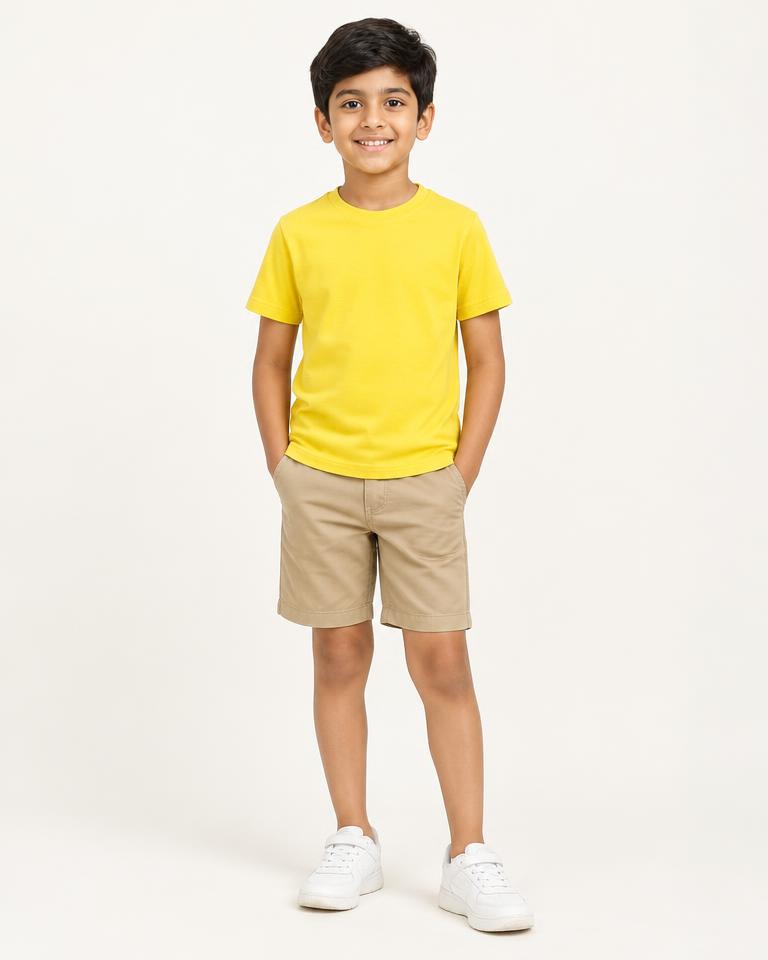 Boys' Yellow Cotton T-Shirt - HANUMAN FABRICS