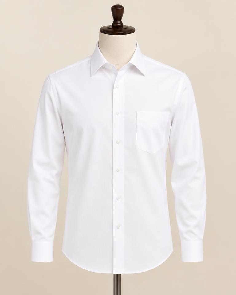 Men's Classic White Cotton Shirt - HANUMAN FABRICS