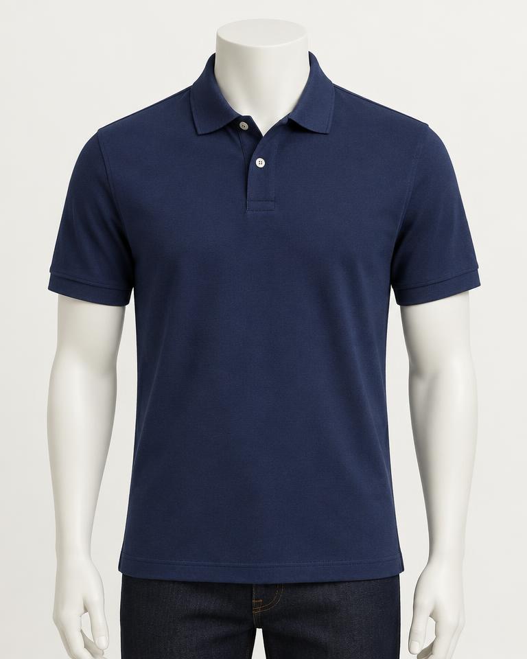 Men's Navy Blue Polo T-Shirt - HANUMAN FABRICS