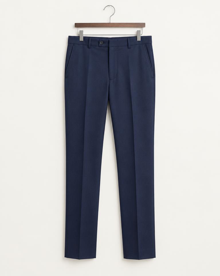 Men's Navy Blue Formal Trousers - HANUMAN FABRICS